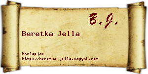 Beretka Jella névjegykártya